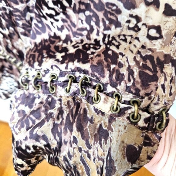 Y2K Karen Millen Silk Slip Midi Dress Sz 8 Animal Print Holiday Party Dress - Picture 8 of 14